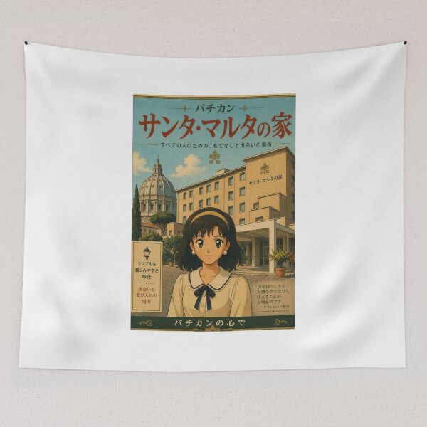Item preview, Saint Martha House Vatican City Retro Anime Travel Poster designed and sold by ElartedeNoel.