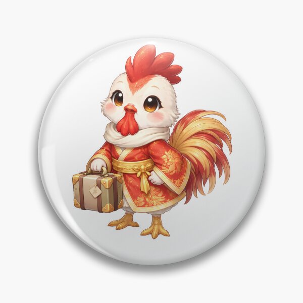 Item preview, Cute Chinese Zodiac Rooster Traveler — Chibi Watercolor Lunar New Year Art designed and sold by Symbol Universe.