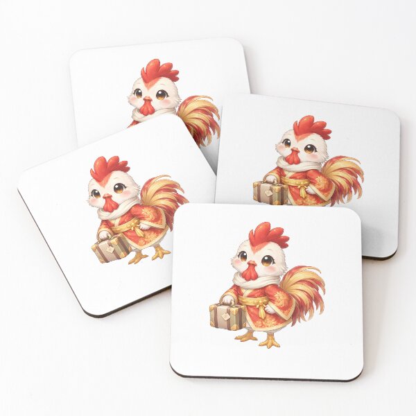 Item preview, Cute Chinese Zodiac Rooster Traveler — Chibi Watercolor Lunar New Year Art designed and sold by Symbol Universe.