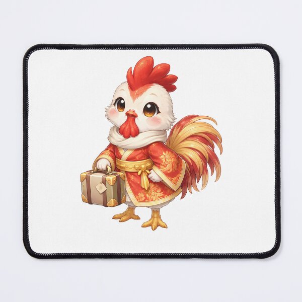 Item preview, Cute Chinese Zodiac Rooster Traveler — Chibi Watercolor Lunar New Year Art designed and sold by Symbol Universe.