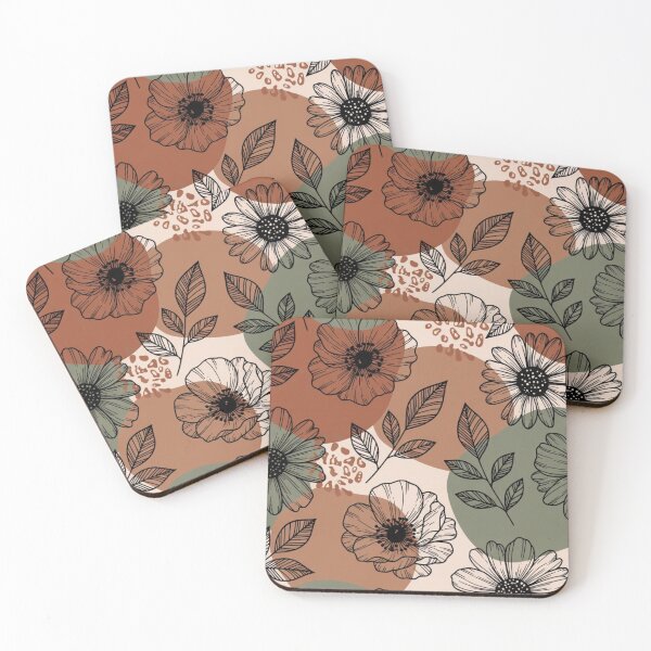 Item preview, Terracotta Daisy & Wildflower Pattern | Boho Floral Surface Design designed and sold by GalleryPeak.