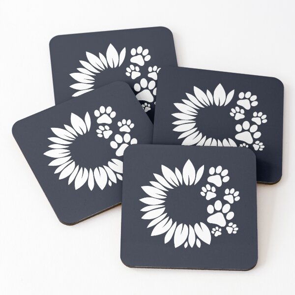 Item preview, White Bold Sunflower Paw Print designed and sold by Corvoria.