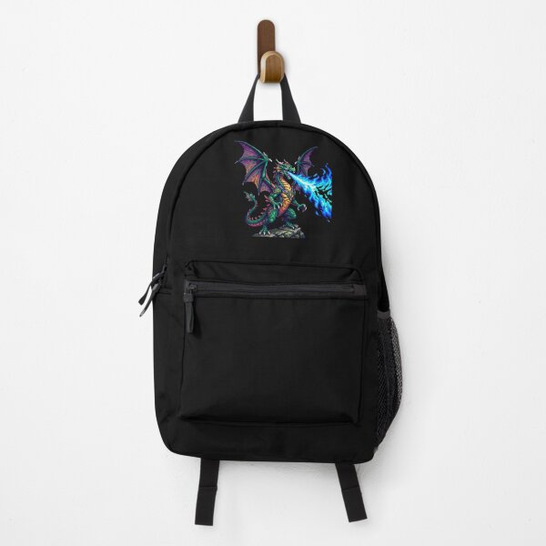 Item preview, 16 Bit Pixel Art Dragon Breathing Blue Fire Retro RPG Boss designed and sold by RetroRewind Studio.