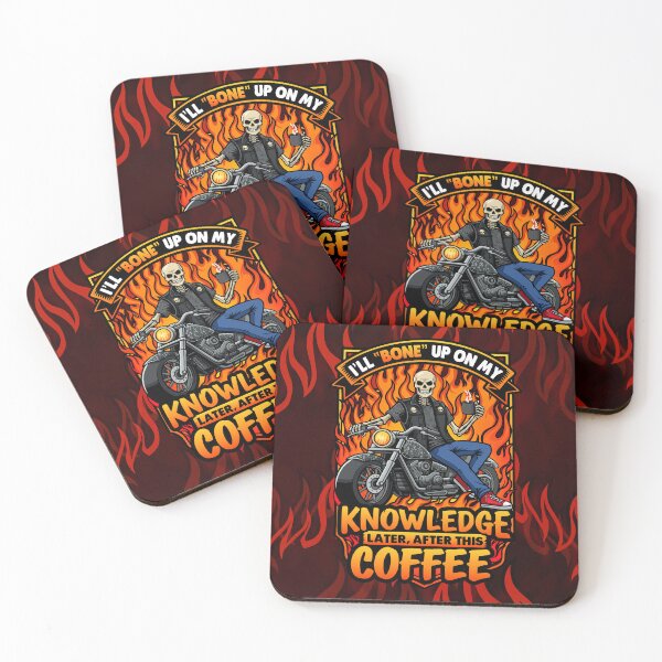 Item preview, Skeleton Biker - I'll bone up on my knowledge later, after this coffee designed and sold by Juka-Arts-CC.