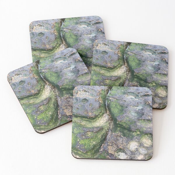Item preview, Jade Green Mossy Beach Rocks Toowoon Bay designed and sold by lyndseyart.