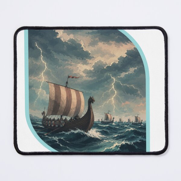 Item preview, Viking Storm Ships Digital Art | Ray Vikings designed and sold by RAYapparel.