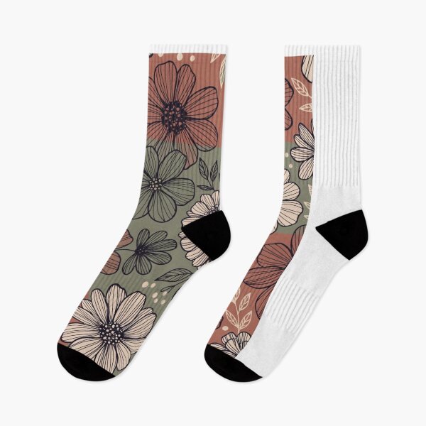 Item preview, Vintage Cosmos Flower Pattern | Terracotta Boho Floral Design designed and sold by GalleryPeak.