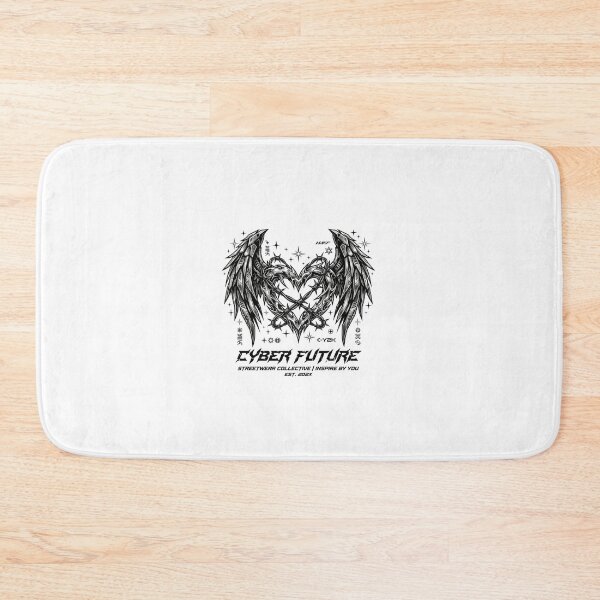Item preview, Cyber Y2K Chrome Liquid Metal Heart Gothic Wings Streetwear designed and sold by InspireByYou™.