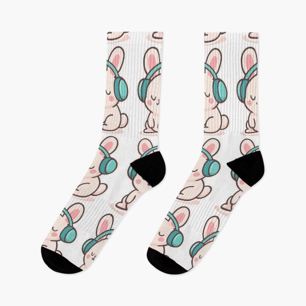Item preview, Chill Bunny with Headphones - Cute Music Sticker designed and sold by foryouandyours.