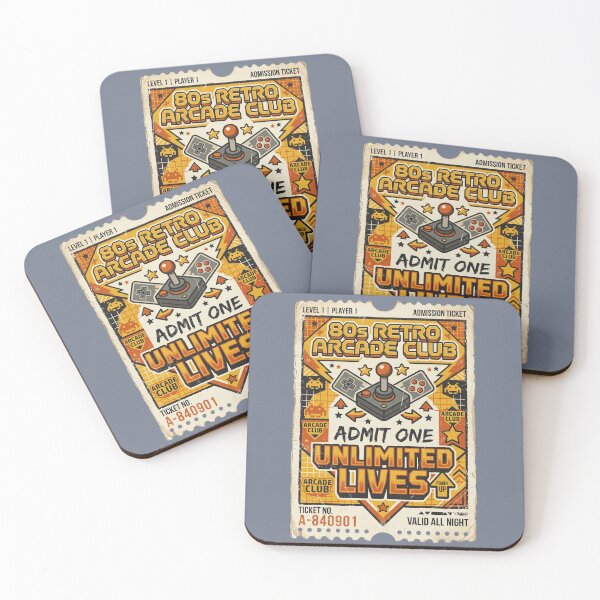 Item preview, Retro Arcade Club Admission Ticket Unlimited Lives Vintage designed and sold by RetroRewind Studio.