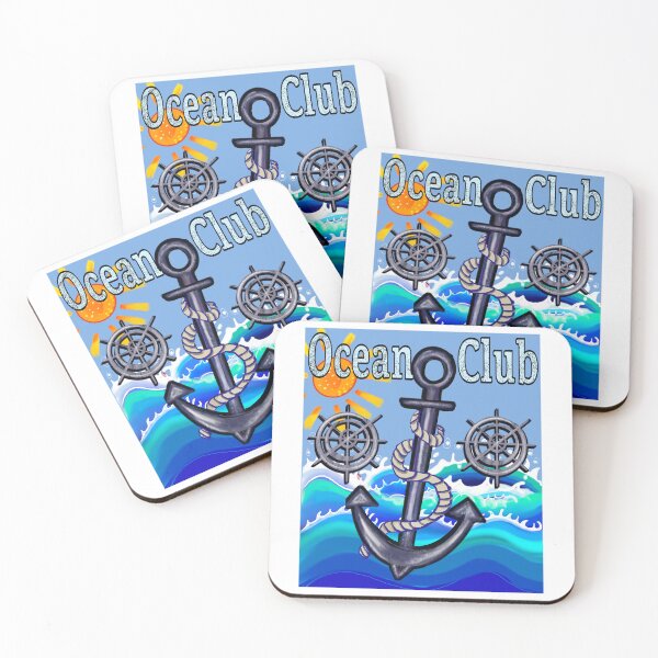 Item preview, Vintage Sailor Aesthetic Ocean Club Anchor in waves Muted Blue Graphic designed and sold by Artonmytee.