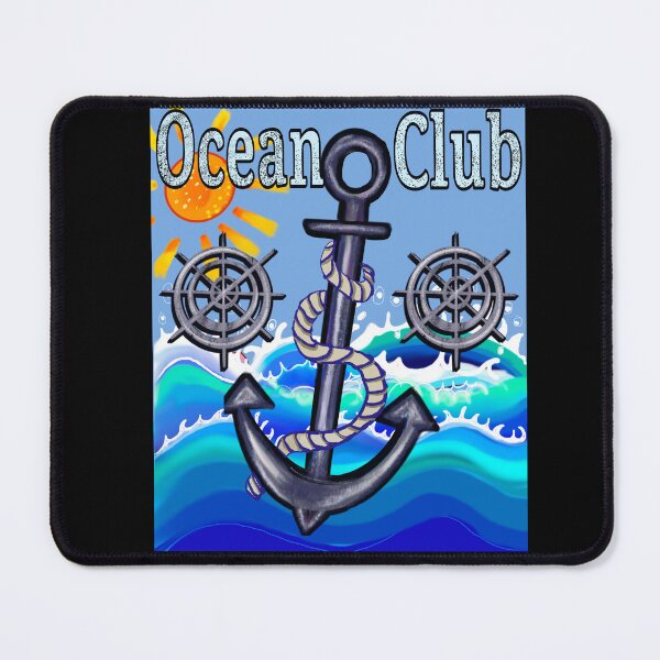 Item preview, Vintage Sailor Aesthetic Ocean Club Anchor in waves Muted Blue Graphic designed and sold by Artonmytee.