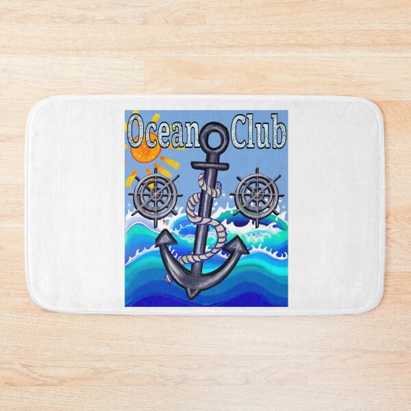 Item preview, Vintage Sailor Aesthetic Ocean Club Anchor in waves Muted Blue Graphic designed and sold by Artonmytee.