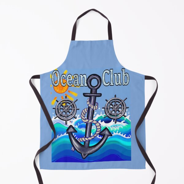 Item preview, Vintage Sailor Aesthetic Ocean Club Anchor in waves Muted Blue Graphic designed and sold by Artonmytee.