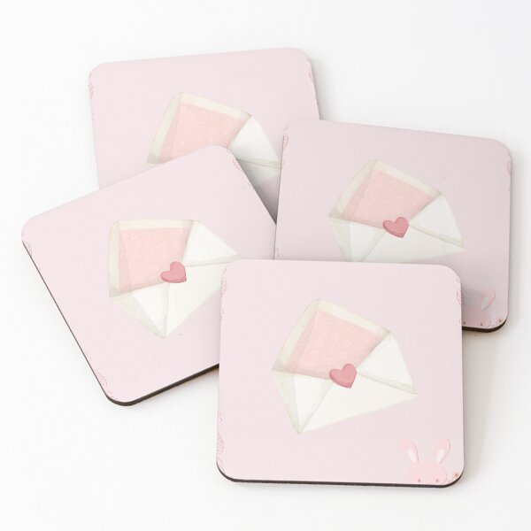 Item preview, Aesthetic Watercolor Coquette Love Letter and Cute Bunny designed and sold by NinaVibeStudio.