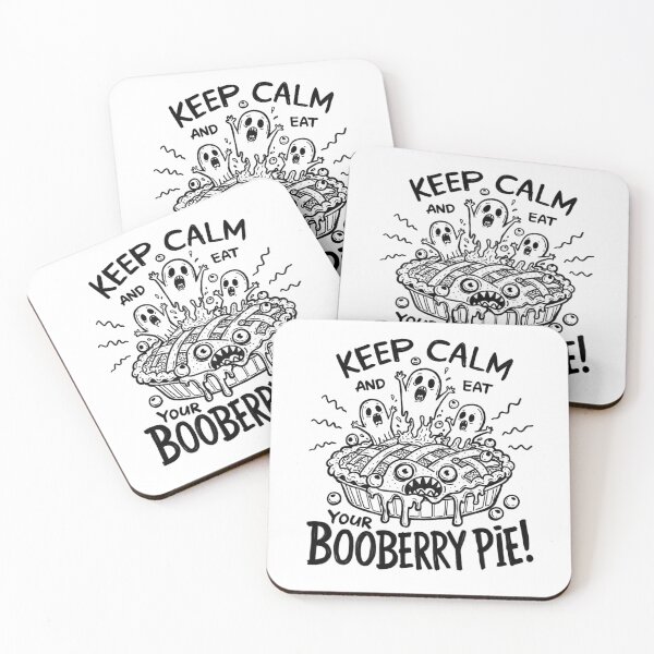 Item preview, Keep Calm and Eat Your Booberry Pie! | Black and White Spooky Pie Drawing designed and sold by Aida Drogan.