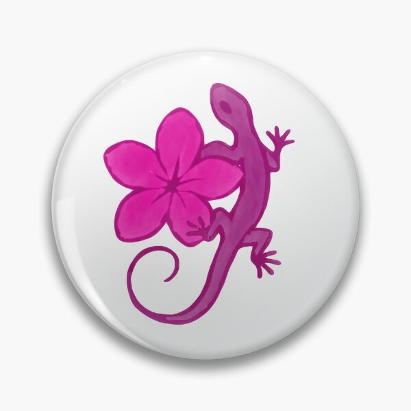 Item preview, purple lizard with pink flower designed and sold by Lizardtap.