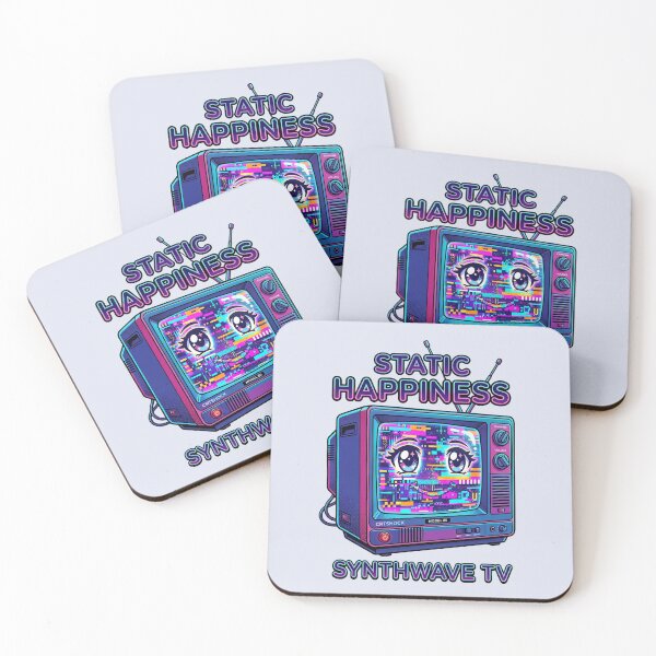 Item preview, Cute Retro CRT TV Smiling Static Glitch Pop Art Anime Eyes designed and sold by RetroRewind Studio.