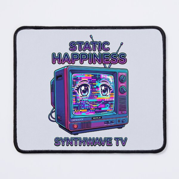 Item preview, Cute Retro CRT TV Smiling Static Glitch Pop Art Anime Eyes designed and sold by RetroRewind Studio.