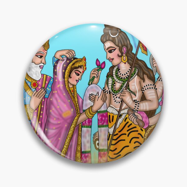Item preview, Lord Shiva Marriage Artwork | Divine Wedding of Shiva and Parvati Digital Art designed and sold by Harshit_Digital_Arts.
