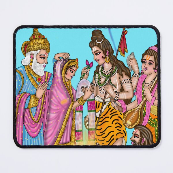 Item preview, Lord Shiva Marriage Artwork | Divine Wedding of Shiva and Parvati Digital Art designed and sold by Harshit_Digital_Arts.