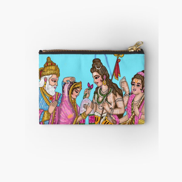 Artikelvorschau, Kunstwerk zur Hochzeit von Lord Shiva | Digitale Kunst: Göttliche Hochzeit von Shiva und Parvati entworfen und verkauft von Harshit_Digital_Arts.