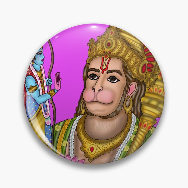 Item preview, Lord Rama and Hanuman Artwork | Sacred Hindu Devotional Digital Art designed and sold by Harshit_Digital_Arts.