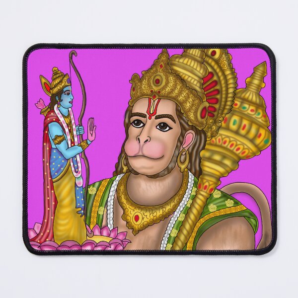 Item preview, Lord Rama and Hanuman Artwork | Sacred Hindu Devotional Digital Art designed and sold by Harshit_Digital_Arts.