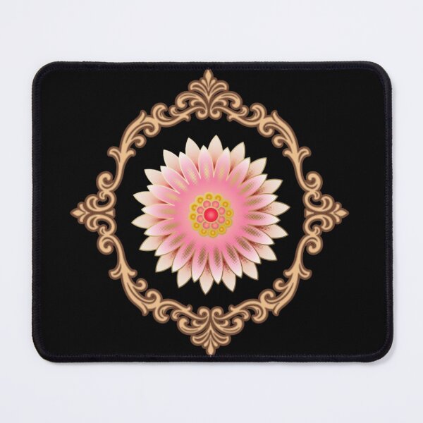Item preview, Pink Floral Mandala Gold Frame | Elegant Boho Bloom designed and sold by Rawafi Art Studio.