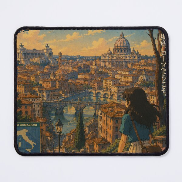 Item preview, Rome Italy Retro Anime Travel Poster | Vintage 80s Japanese Cityscape Art designed and sold by ElartedeNoel.