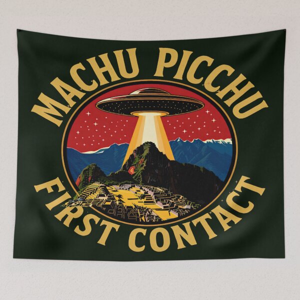 Item preview, Machu Picchu First Contact UFO Encounter designed and sold by DigiArt8Design.