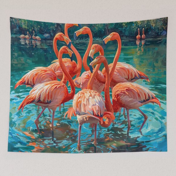 Item preview, Flamingos Dance in Water  designed and sold by FlowerSeller1.