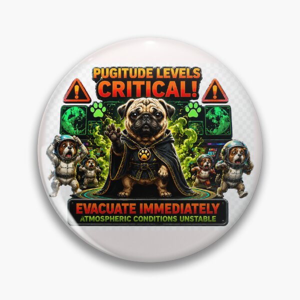 Item preview, Pugitude Levels Critical | Evacuate Immediately Funny Pug designed and sold by highvibz72.