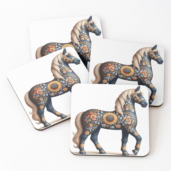 Item preview, Nordic Dala Horse – Traditional Scandinavian Folk Art Illustration designed and sold by LainCellJapan.