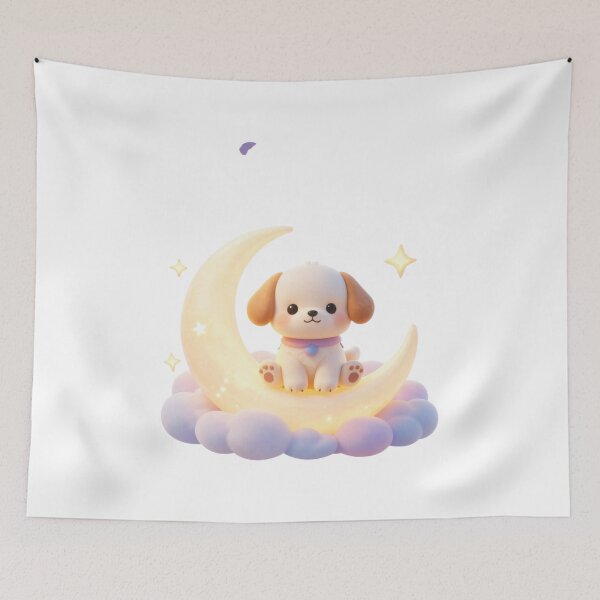 Item preview, Cute Moon Puppy Kawaii Dreamcore Design designed and sold by GoldenPaw Society.