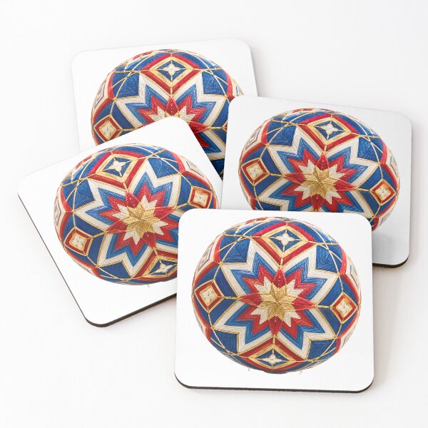 Item preview, Traditional Japanese Temari Ball – Elegant Folk Art Illustration designed and sold by LainCellJapan.