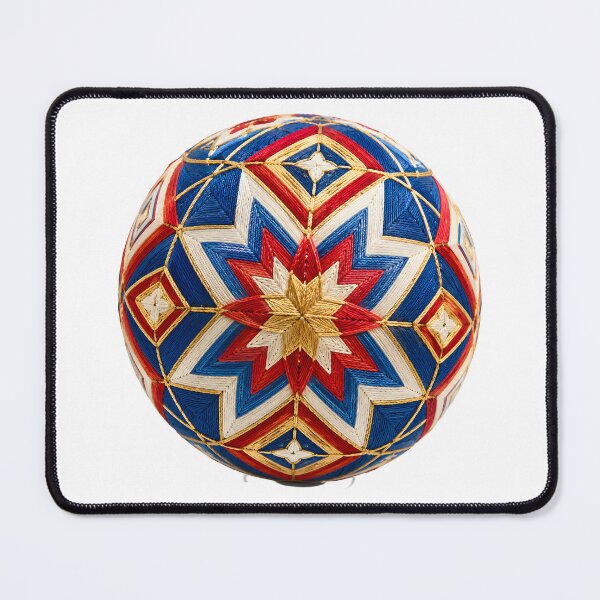 Item preview, Traditional Japanese Temari Ball – Elegant Folk Art Illustration designed and sold by LainCellJapan.