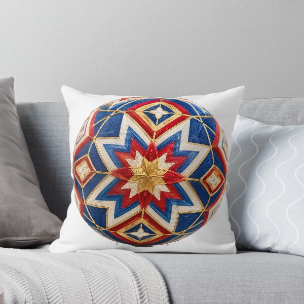 Item preview, Traditional Japanese Temari Ball – Elegant Folk Art Illustration designed and sold by LainCellJapan.