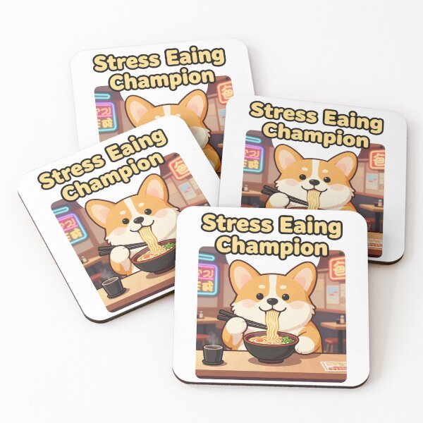 Item preview, Stress Eating Champion Funny Corgi Ramen Design designed and sold by GoldenPaw Society.