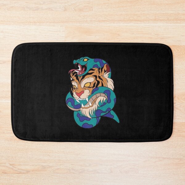 Item preview, Tiger and Serpent Fusion Tattoo Design – Bold Japanese-Inspired Vector Art designed and sold by PrismPulseApp.