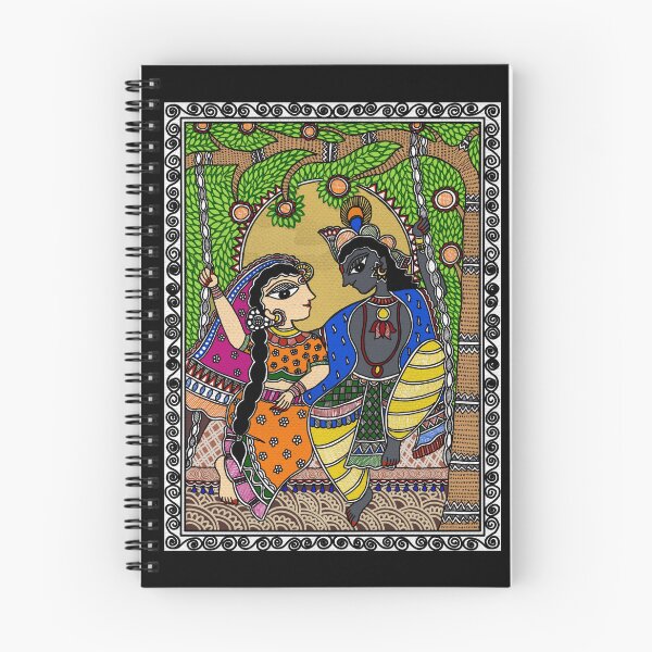 Item preview, Radha Krishna Love Mithila Art designed and sold by MDEFA.
