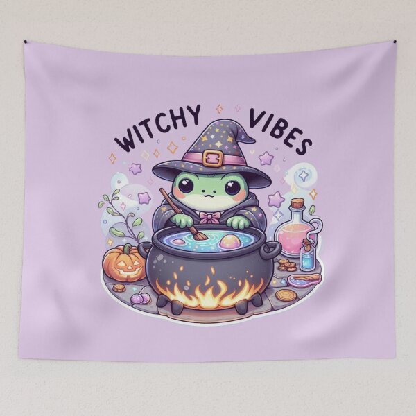 Item preview, Cute Witch Frog Cauldron-Witchy Vibes Halloween designed and sold by carestazafeli.