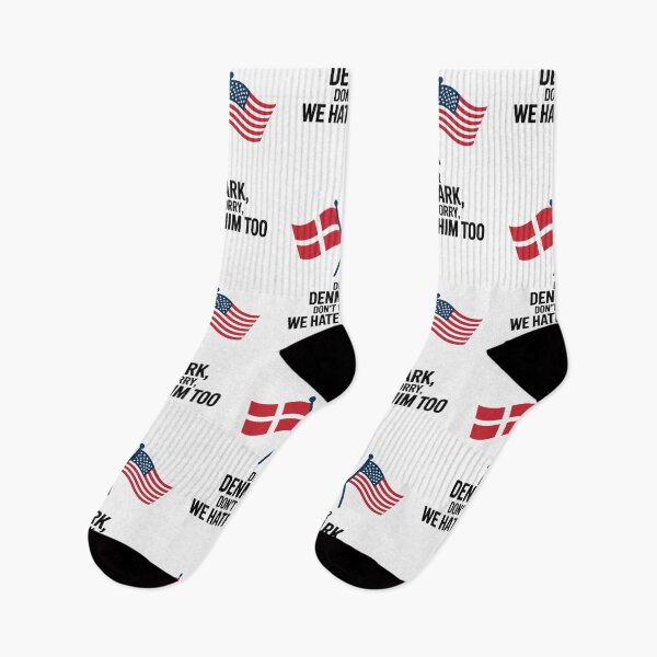 Item preview, Dear Denmark, Don't Worry, We Hate Him Too – Danish & American Flags Protest  designed and sold by just-quotes.