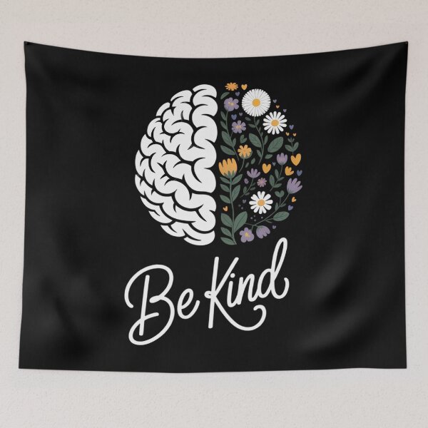Item preview, Be Kind To Your Mind Mental Health Matters Floral Brain designed and sold by SapfireStuArt.