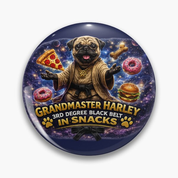 Item preview, Grandmaster Harley | 3rd Degree Black Belt In Snacks Funny Pug designed and sold by highvibz72.