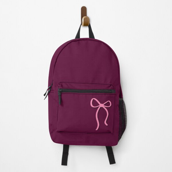 Item preview, Minimalist Pink Ribbon Bow on Burgundy designed and sold by Hrndz Store.