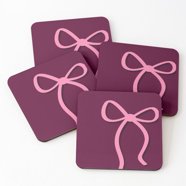 Item preview, Minimalist Pink Ribbon Bow on Burgundy designed and sold by Hrndz Store.