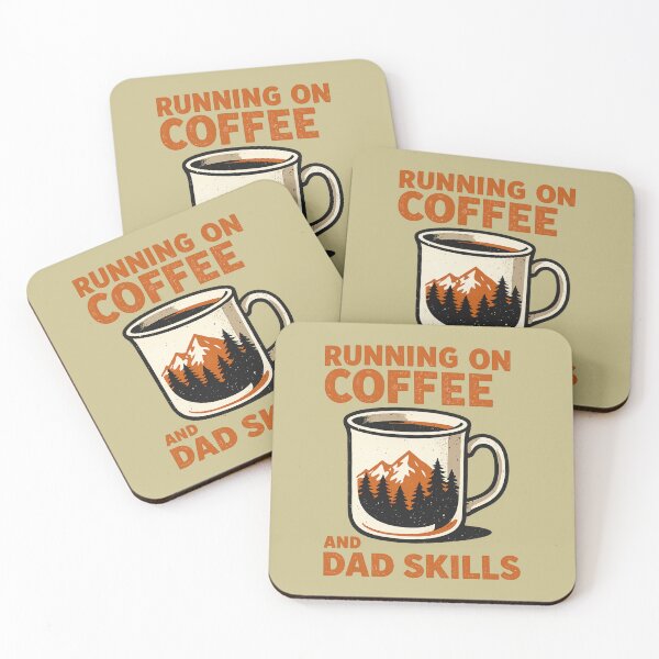 Item preview, Running on Coffee and Dad Skills designed and sold by LuloCreative.