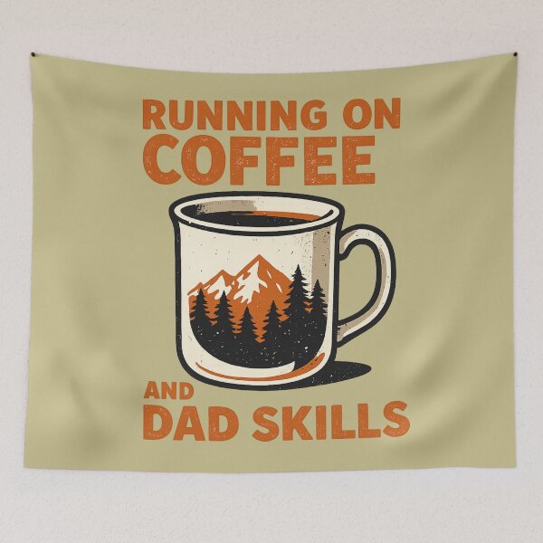 Item preview, Running on Coffee and Dad Skills designed and sold by LuloCreative.