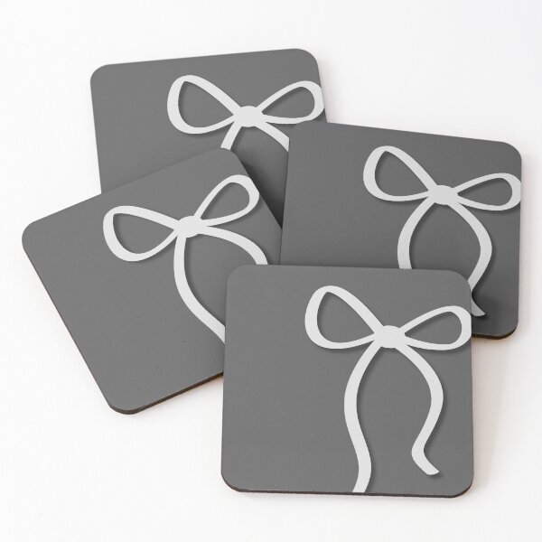 Item preview, Minimalist Light Gray Ribbon Bow on Charcoal Gray designed and sold by Hrndz Store.